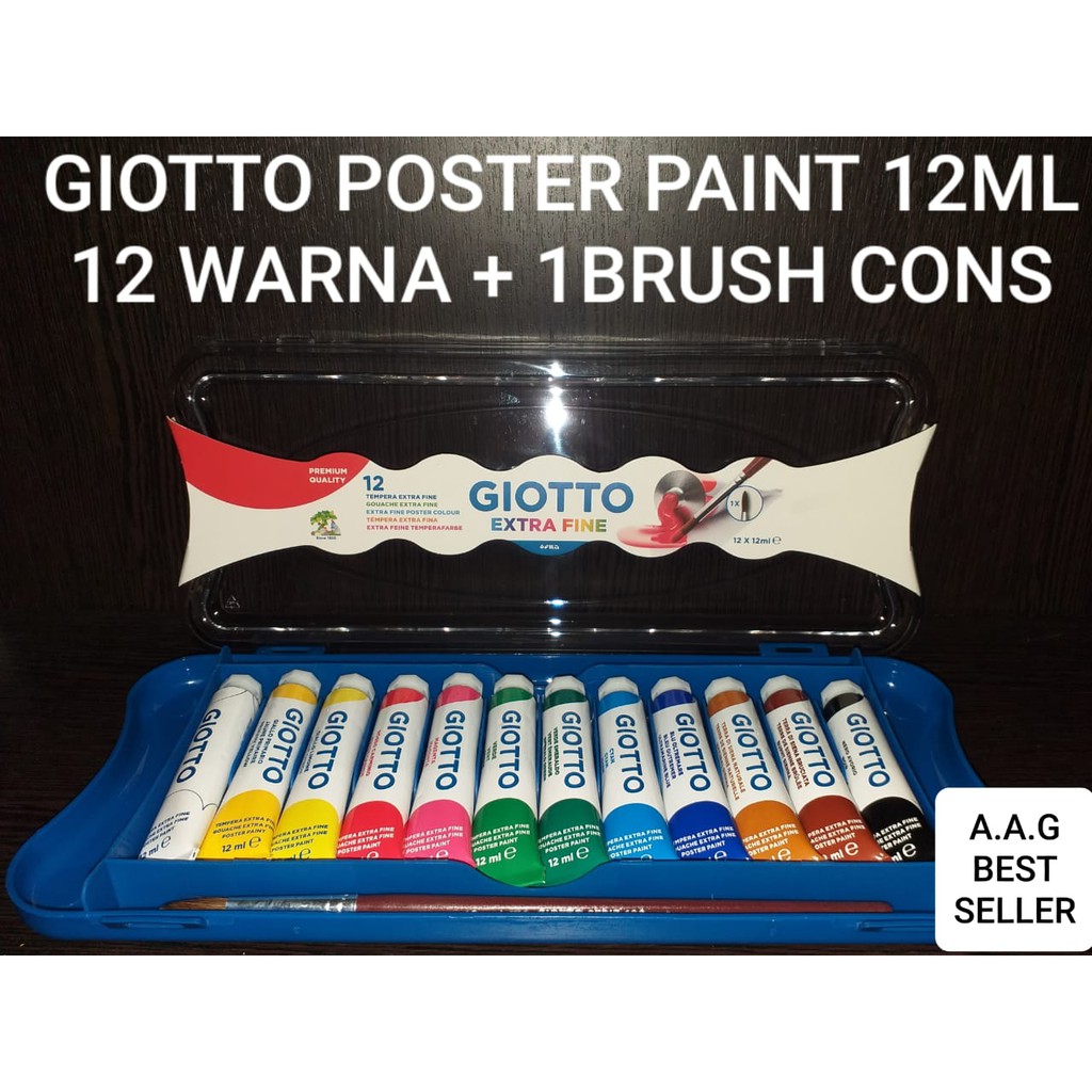 

GIOTTO POSTER PAINT 12ML 12 WARNA + 1 BRUSH CONS