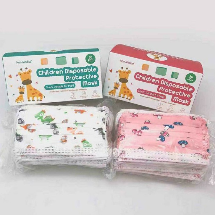 MASKER 3PLY KARAKTER ANAK-ANAK UMUR 3-12 TAHUN ISI 50PCS/BOX