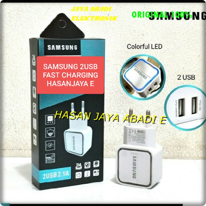 J56 SAMSUNG  ADAPTOR SET MICRO USB CAHRGER 2 PORT USB LED SUPPORT FAST CHRGING CASAN QUICK FLASH TRAVEL fast charging kabel data adaptor travel adapter androit casan quick charge quallcomm universal multi volt gadget tc qc bisa untuk segala jenis hp usb