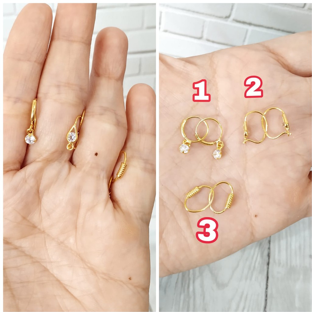 ANTING BULAT GOLD PERAK ASLI S925 CC591