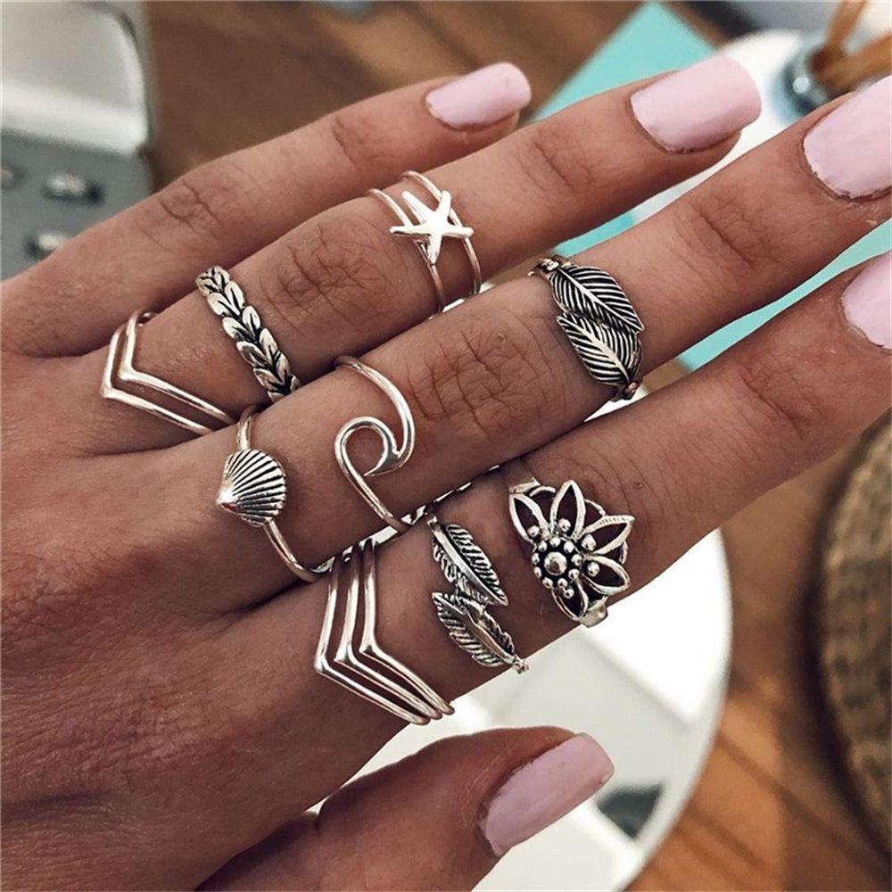 Lily 15Pcs/Set Cincin Set 15Pcs/Set Vintage Rock Punk Boho Hip Hop Aksesoris Tangan