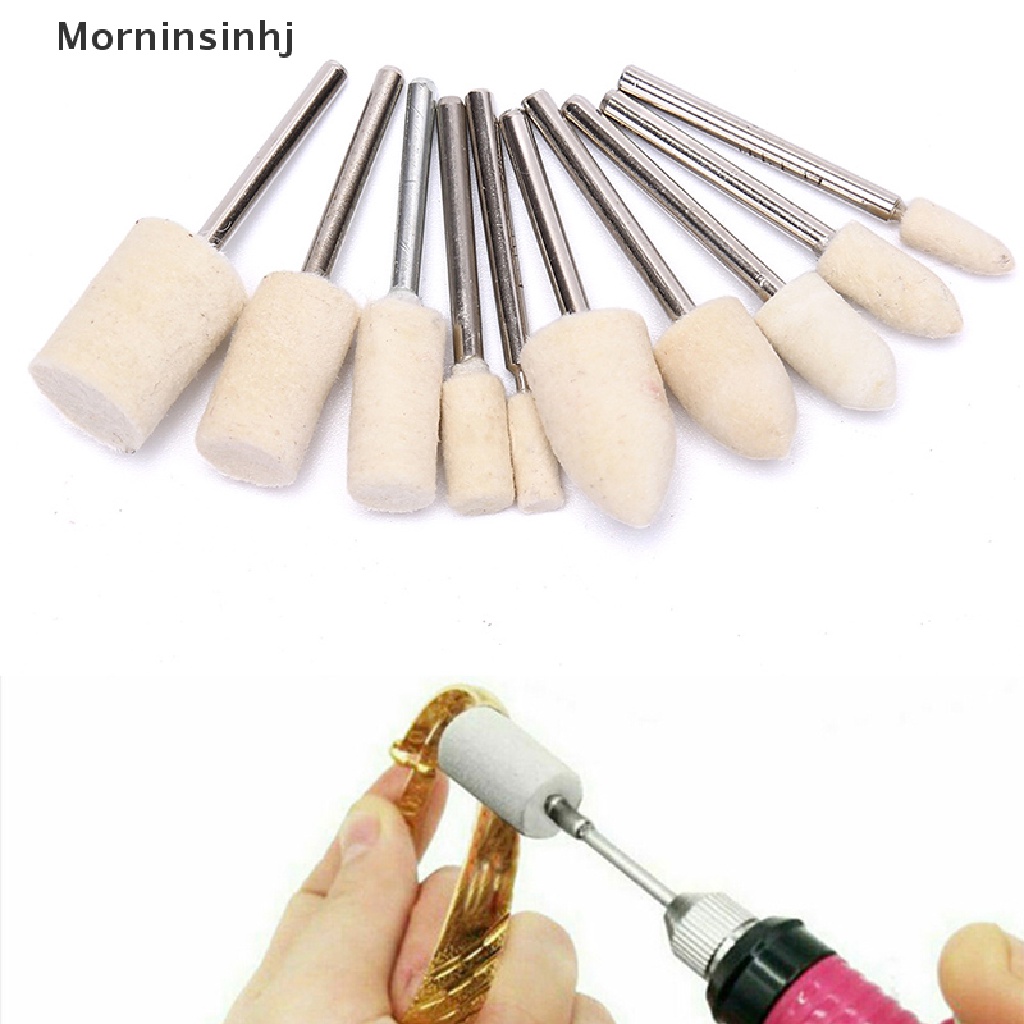 Mornin 10Pcs Mata Gerinda Poles Bahan Wol Felt Untuk Mesin Rotary