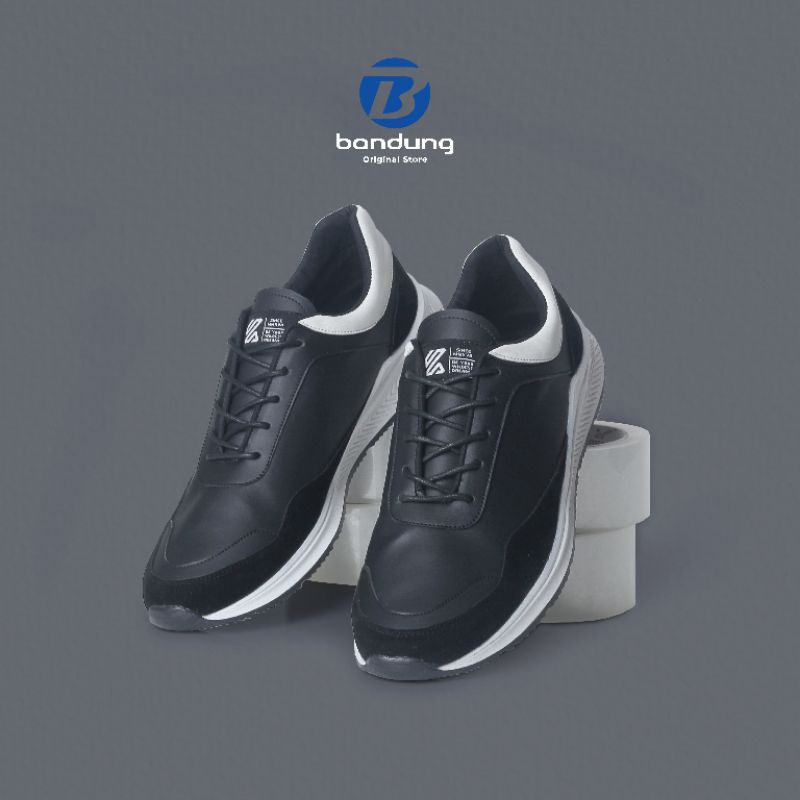 New Arrival - Sepatu Casual Sneakers Pria Terbaru Hitam Putih | Sepatu Cowok Keren Model Terbaru Boy Modern Trendy Stylish Premium Original Design Elegan Kekinian | Bahan Kombinasi Kulit Suede Air