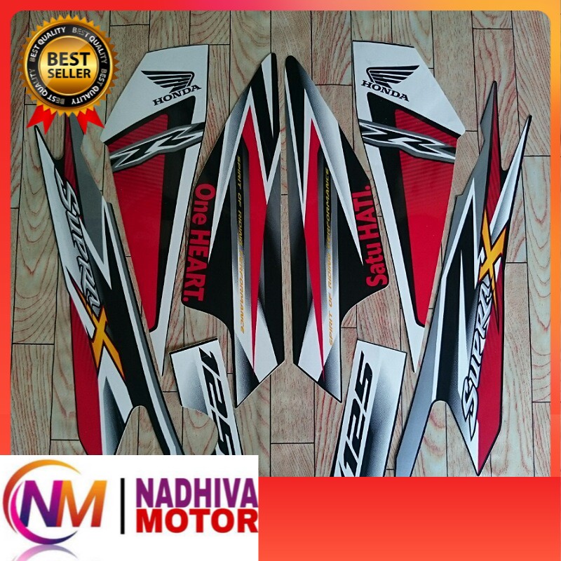 stiker striping motor supra x 125r cw 2013 merah