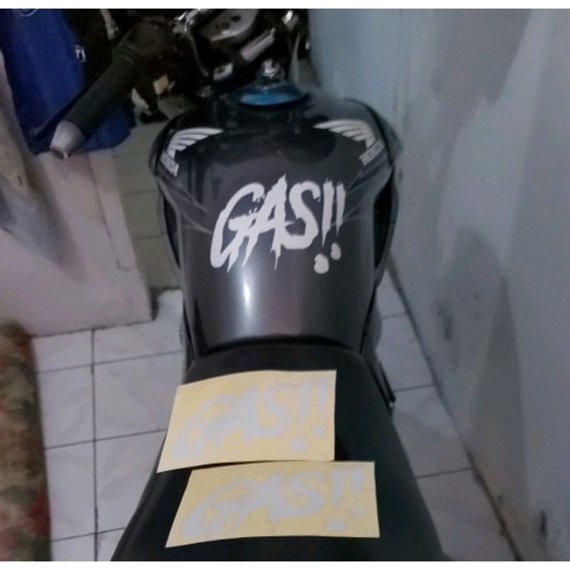 Sticker GAS!! sticker cutting gas sticker gass tangki cb gl mp tiger ukuran panjang 12cm tinggi 7cm