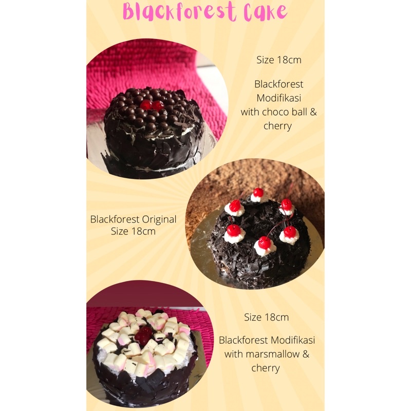 

Kue ulang tahun Blackforest halal original cake modif topping | black forest cake