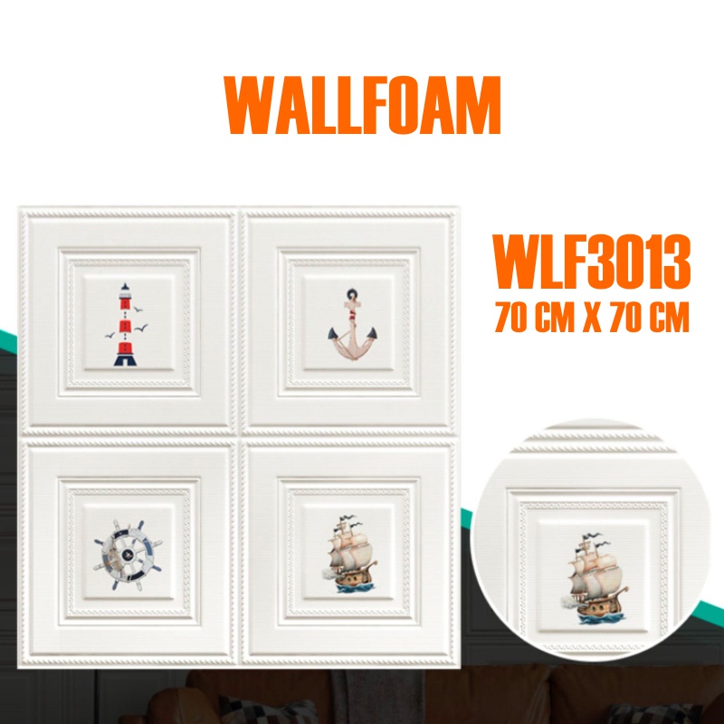Wallpaper foam wallpaper dinding wallpaper 3D wallpaper timbul wallpaper stiker ukuran 70X70cm