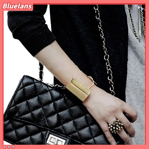 Gelang Bangle Model Lebar Bahan Metal Gaya Punk Gothic Rock Untuk Wanita