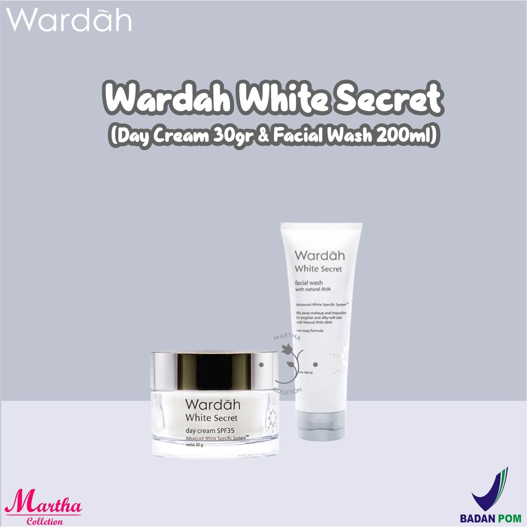 Paket 2 in 1 WARDAH White Secret (Day Cream 30gr &amp; Facial Wash 200ml) - 2 pcs