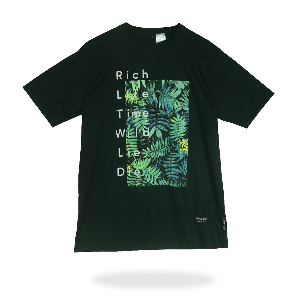 Tshirt - Leaf - Green - Hijau - Kaos - Travolt