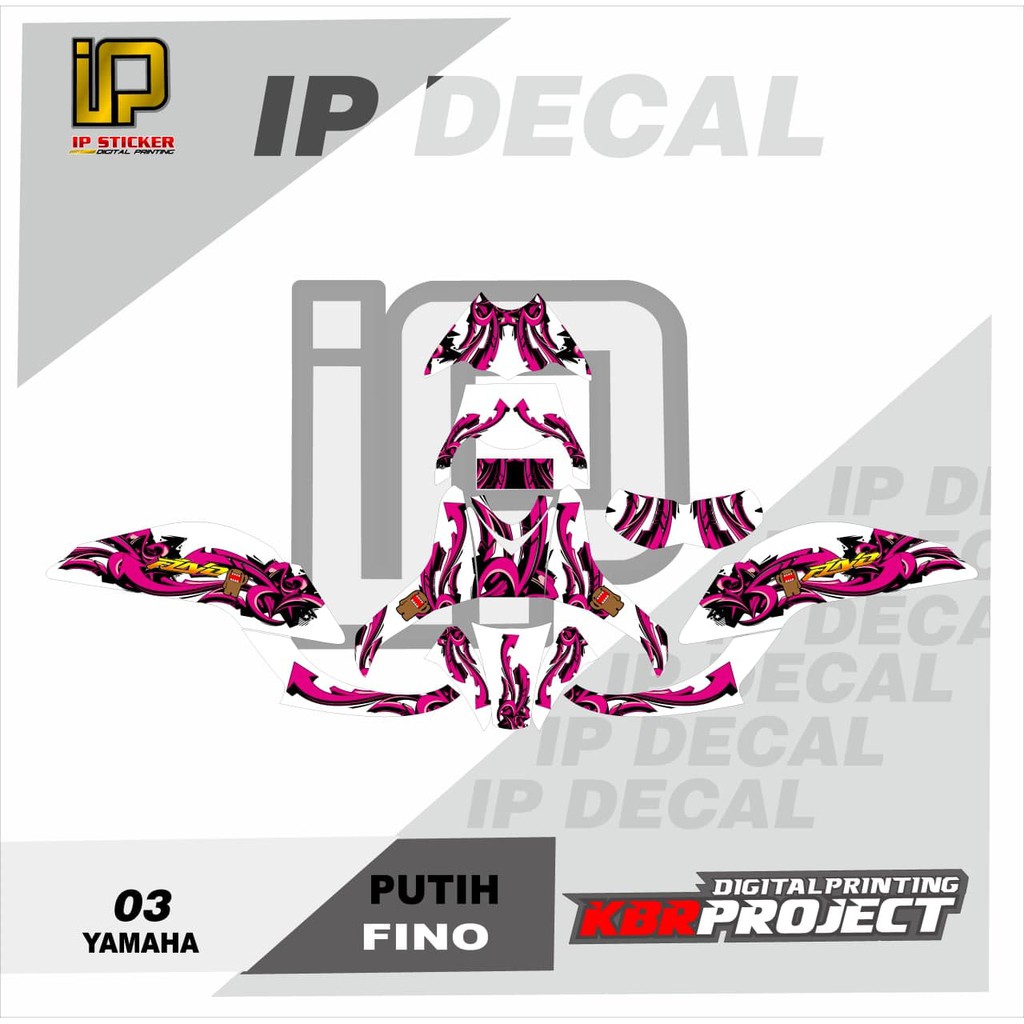 DECAL FINO STICKER VARIASI MOTIF GRAFIS DECAL MOTOR YAMAHA FINO 03 CUSTOM BEBAS BISA