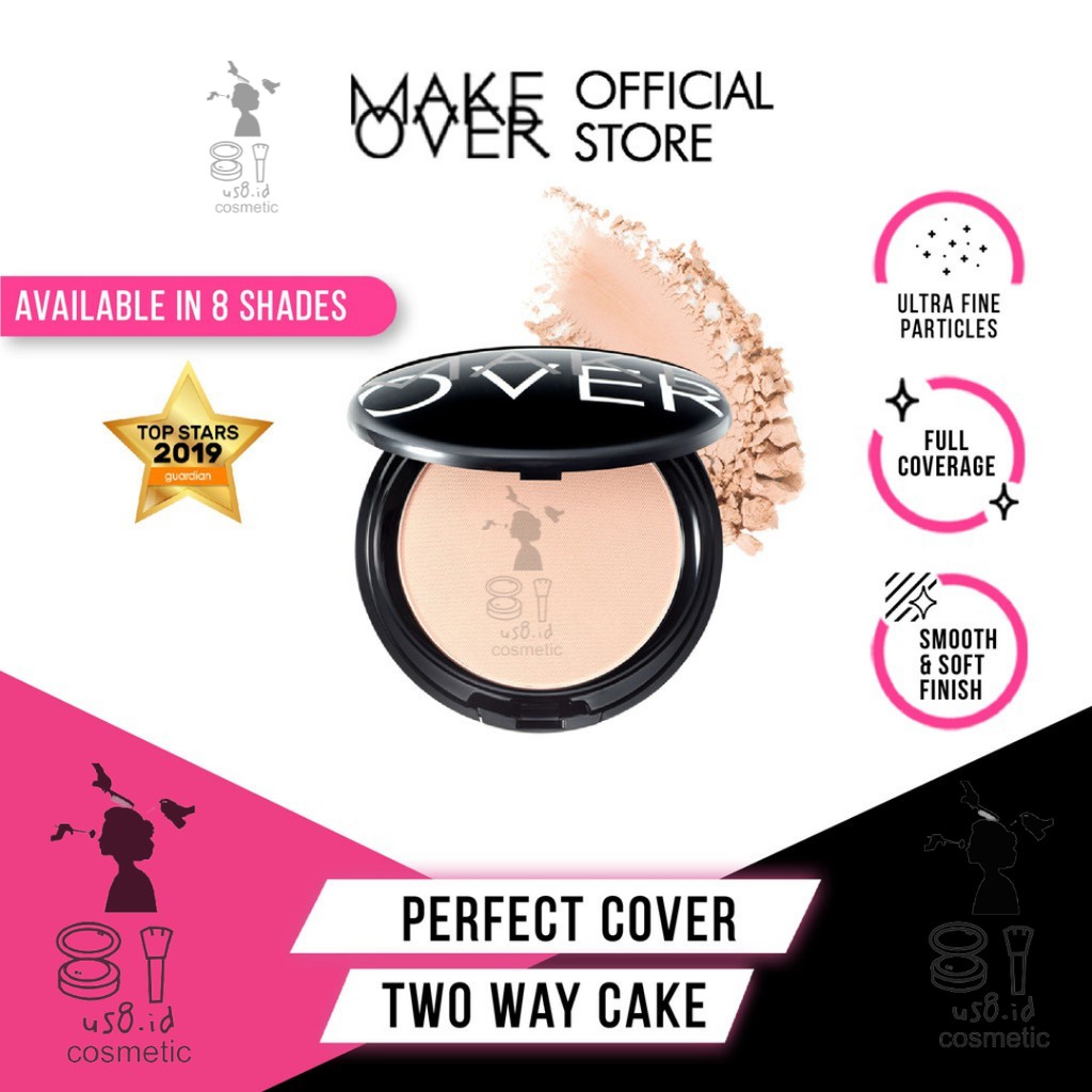 SALEEE Makeover 100% ORI ||  Make Over Perfect Cover Two Way Cake SPF 15 12g (bedak padat)