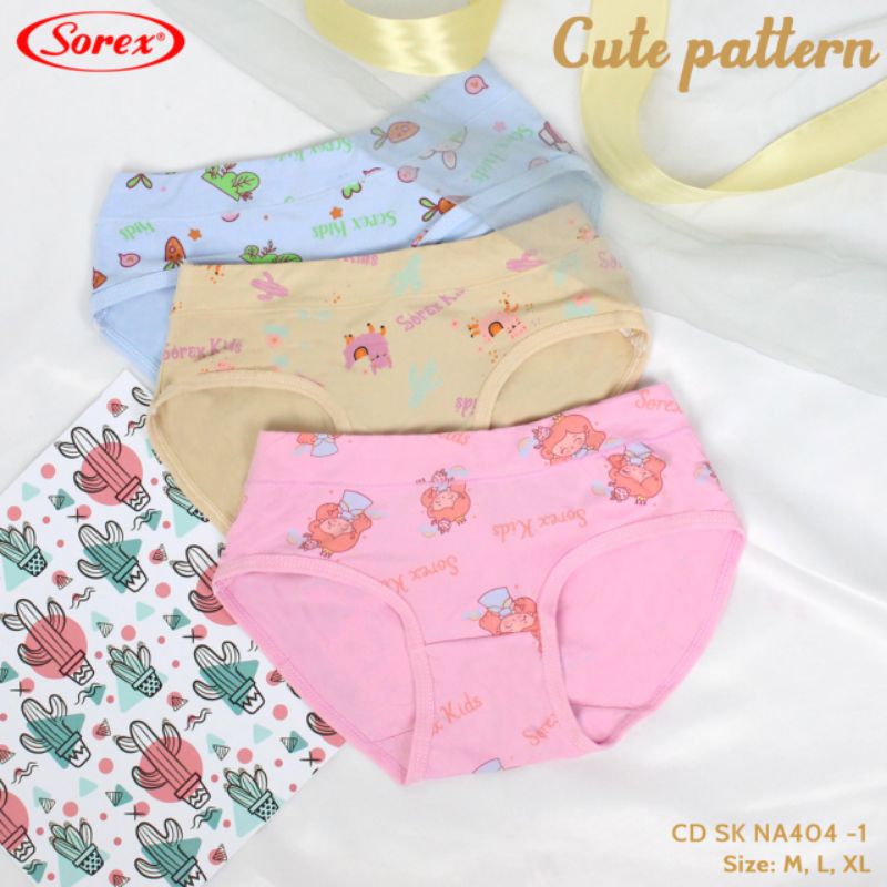 Sorex kids girl NA 404-1  celana dalam anak perempuan cute pattern M,L,XL  harga perbiji