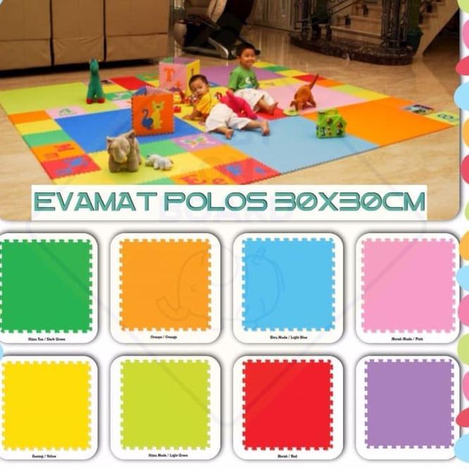 Alas Lantai Evamat Puzzel Polos 30x30cm Karpet Tikar Lantai Matras Tempat Main Anak  E92G