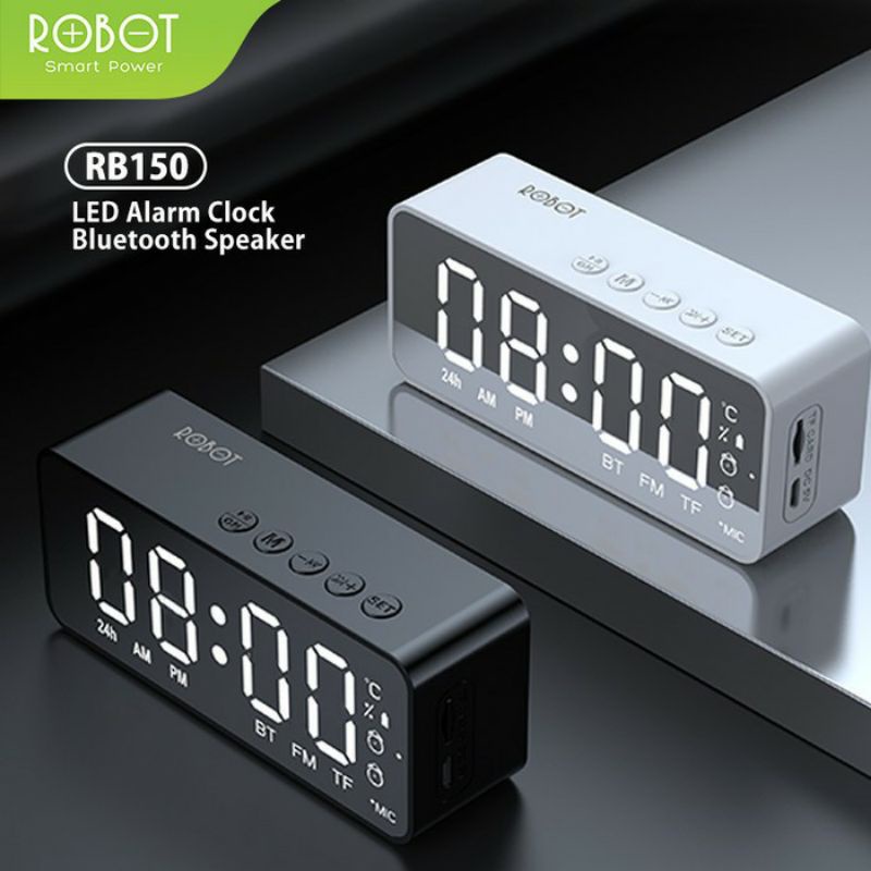 Speaker Robot RB150 LED Alarm Clock Speaker Bluetooth Mini 5.0 Original