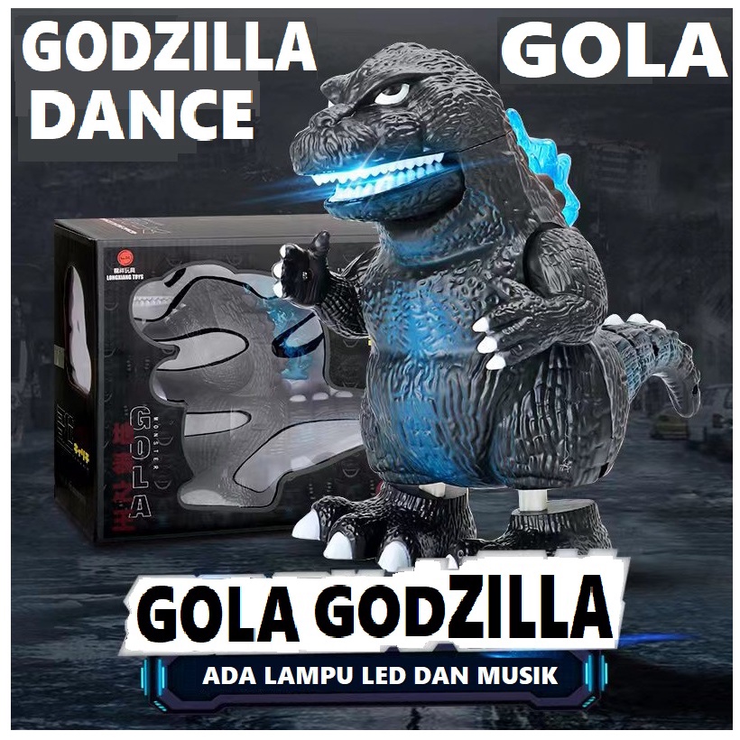 MAINAN ANAK DANCE GODZILLA DANCING MAIN BAYI FIGURE DINO DINOSAUR GOZILLA ROBOT WALKING GOYANG NARI 