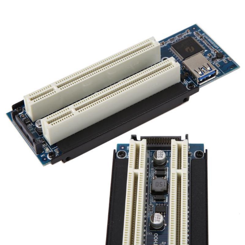 Kartu btsg PCI-E Express X1 Ke Dual PCI Riser Extender Dengan Bracket Low Profile