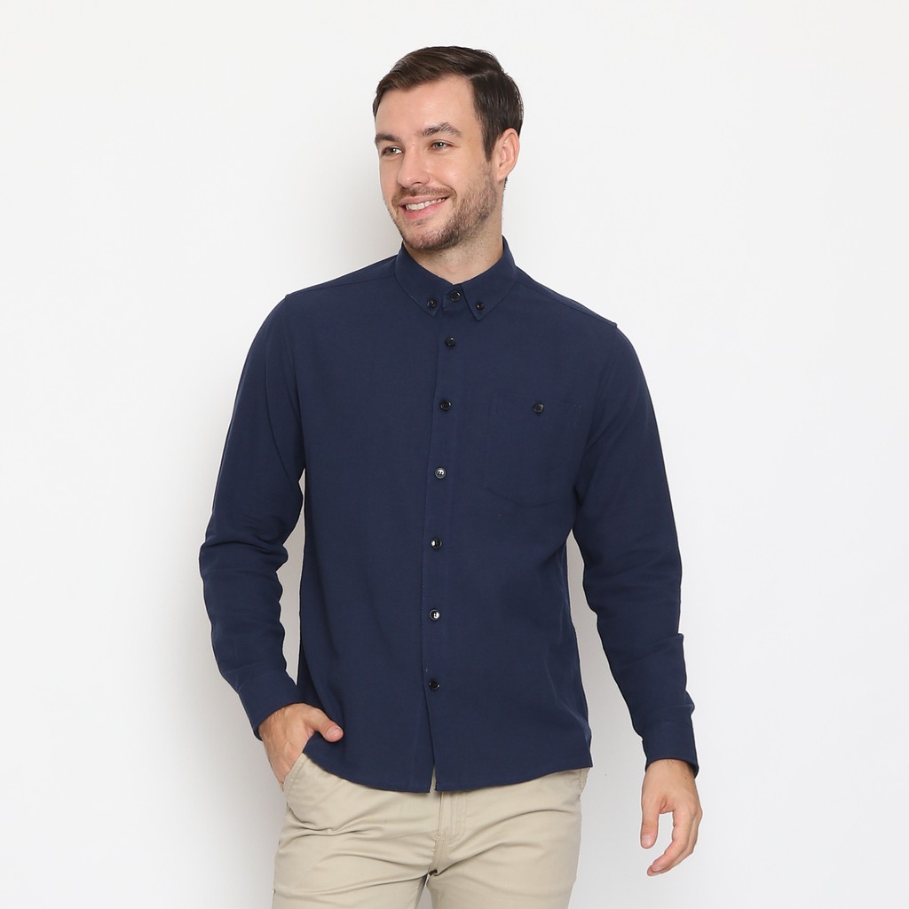 

17Seven Original Kemeja Polos Pria Lengan Panjang 0160-NAVAZ