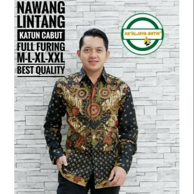 Kemeja Batik/Hem Batik Lengan Panjang NAWANG LINTANG Bahan Katun Cabut Lapis Furing