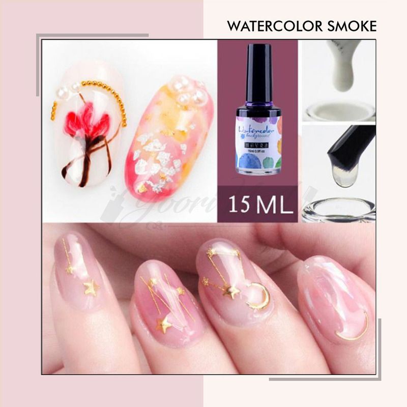 Jual Watercolor Smoke Nail Art Watercolor Ink Nails Kutek Indonesia|Shopee Indonesia