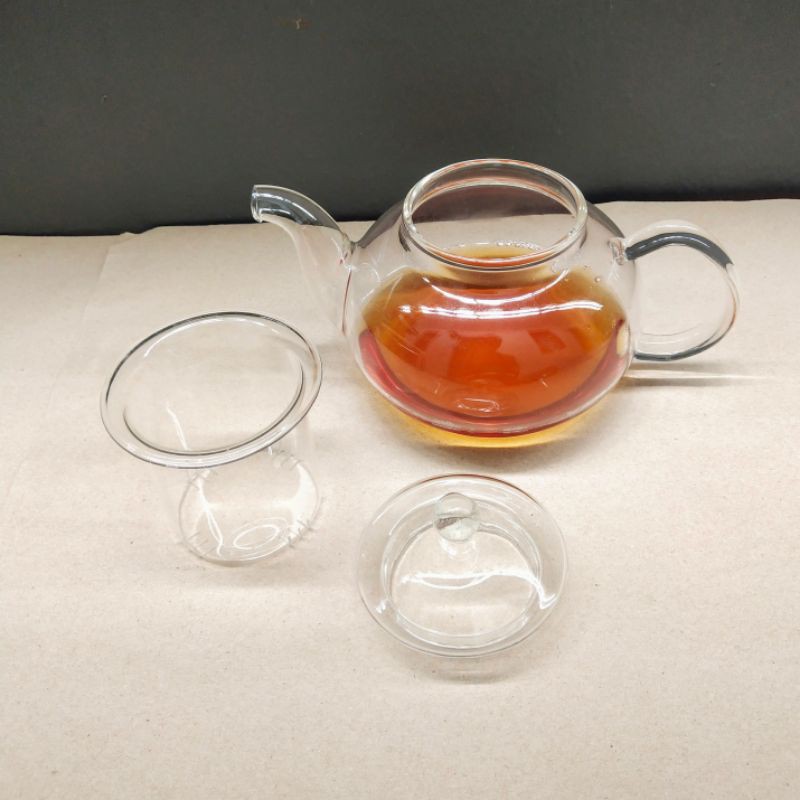 teko kaca 400ml + saringan kaca