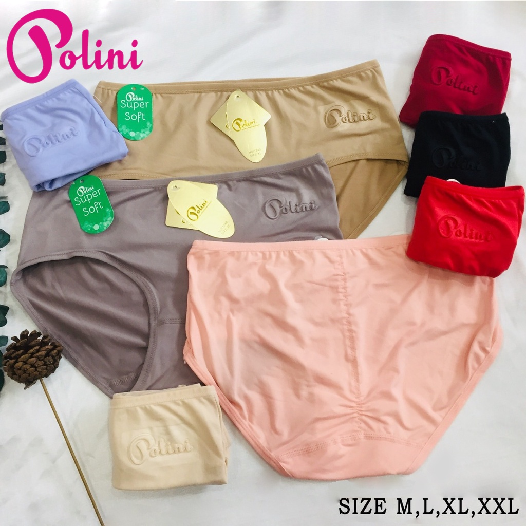 Bee - Undies Wanita Polini / Brief Seamless Katun Mid Waist Celana Dalam Wanita 1240