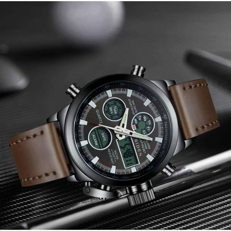 Jam Tangan Pria ORIGINAL BIDEN YN 0031 Dual Time