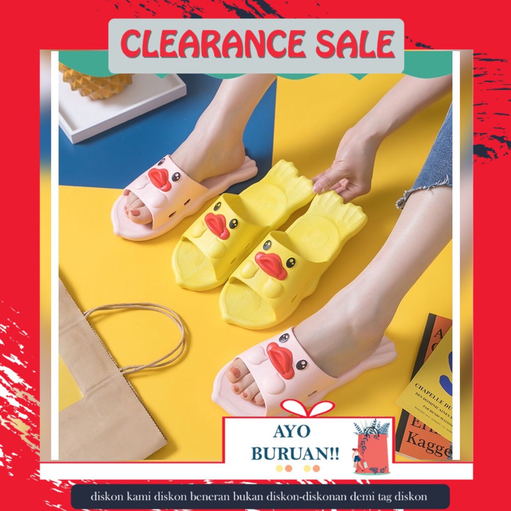 [LOGU][CUCI GUDANG] Sandal slop bebek, Sandal slop bebek anak dewasa karet