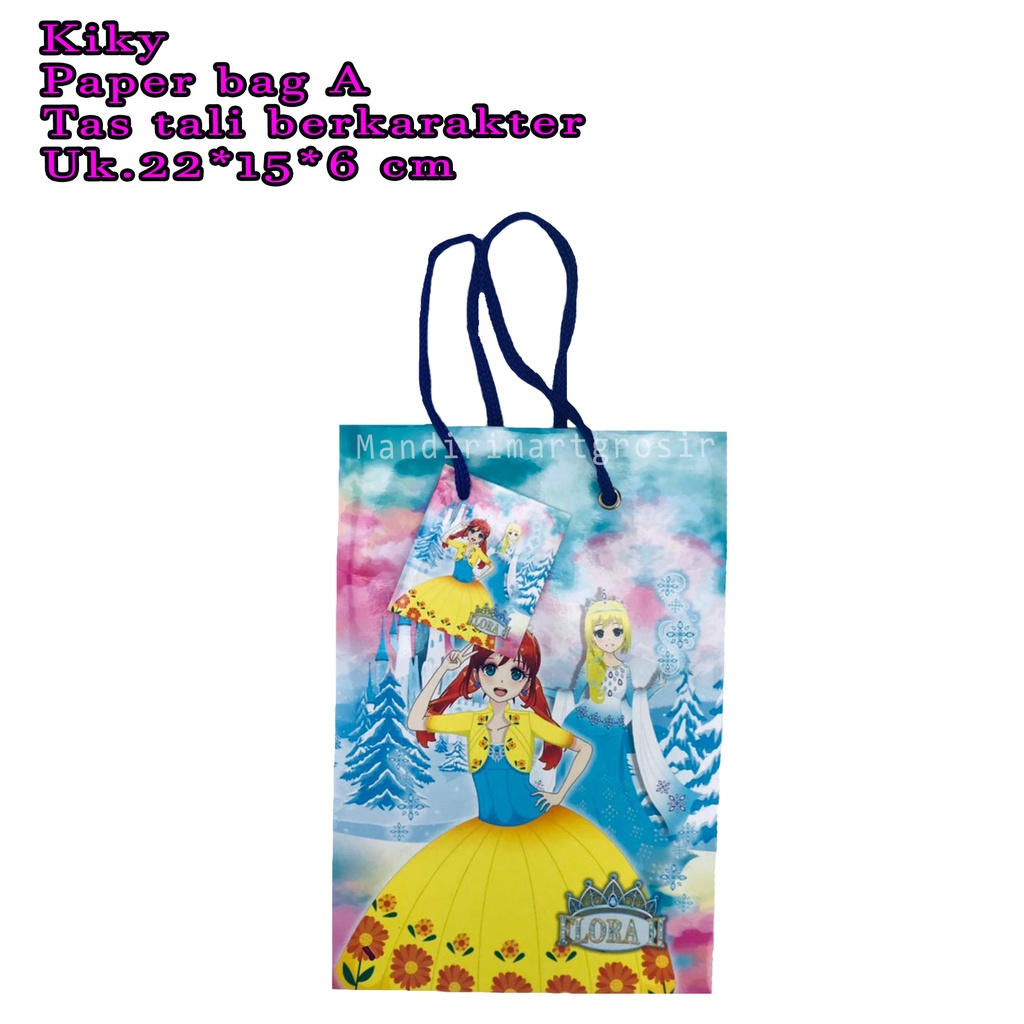 Kiky * Paper bag A * Tas berkarakter * Tas tali motif * Uk 22*15*6