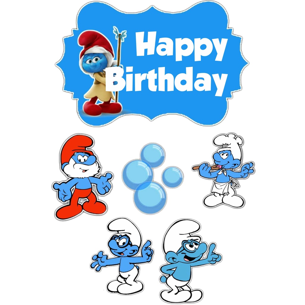 

TOPPER CAKE CUSTOM TOPPER ULANG TAHUN / HIASAN KUE SMURF