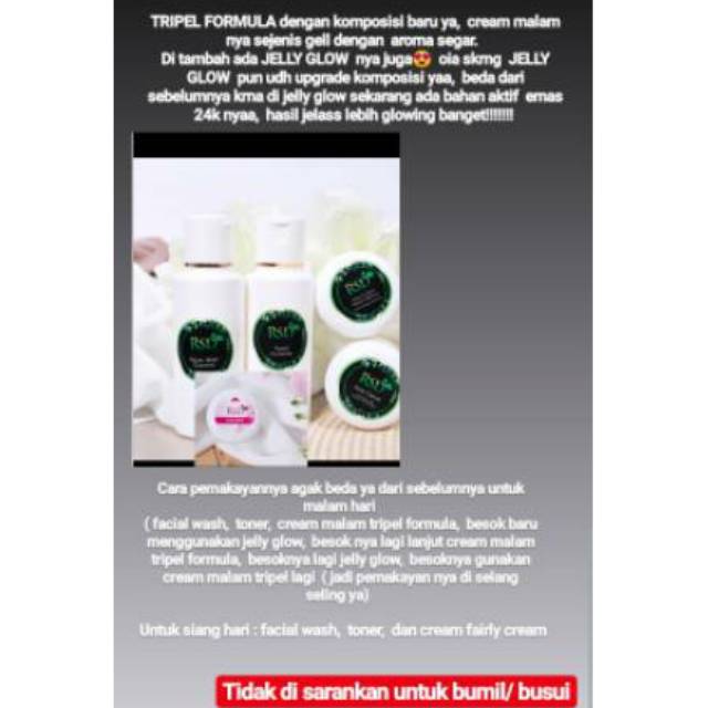 RSD Skincare Paket Cream wajah Multifungsi/Tripel Formula *Free Pouch lucu
