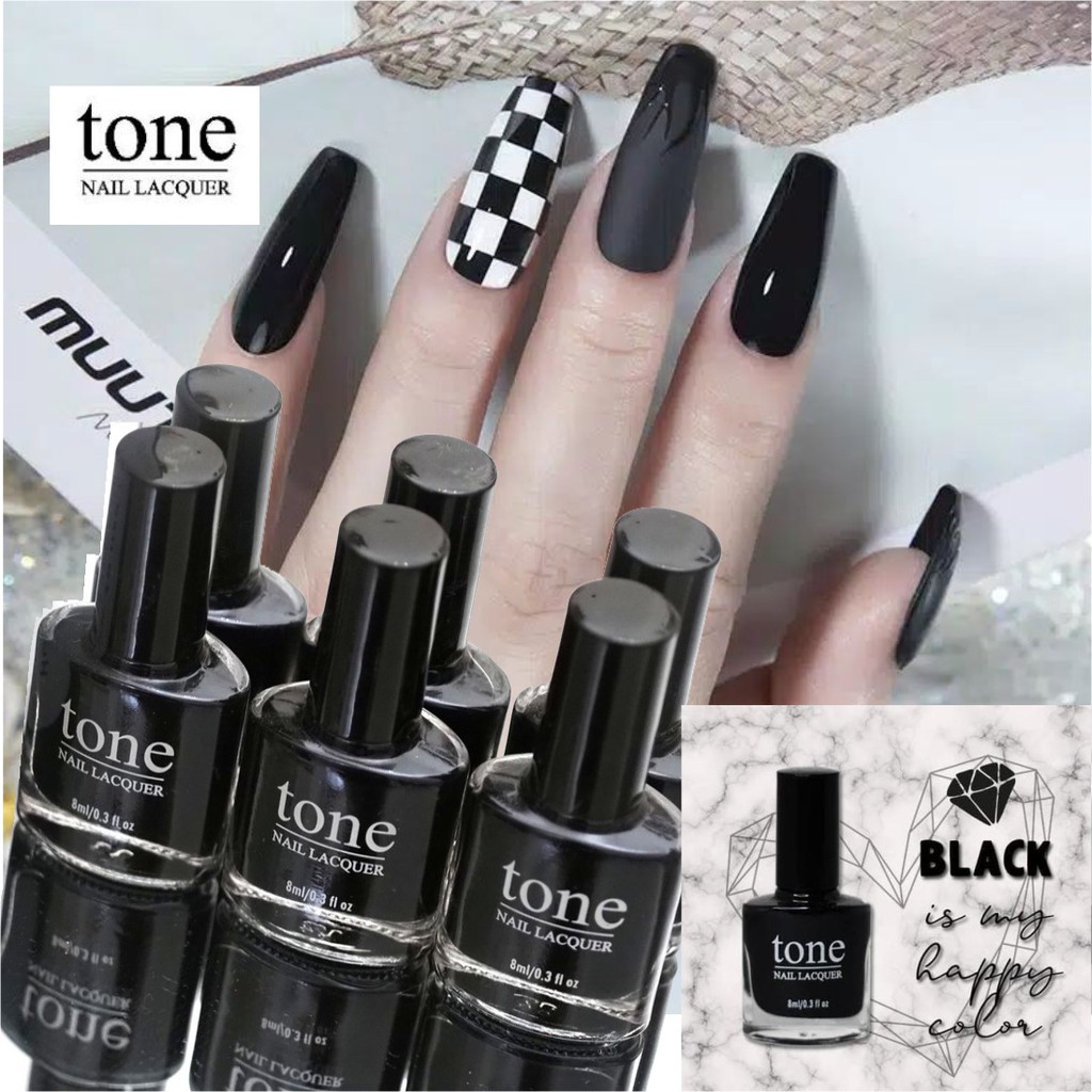 BLACK LACQUER KUTEK HITAM TONE NAIL LACQUER ORIGINAL BPOM KUTEX HITAM 8ML