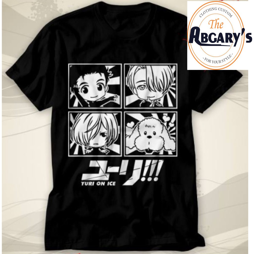 Tshirt Yuri On Ice Chibi Karakter Panels Kaos Yuri On Ice