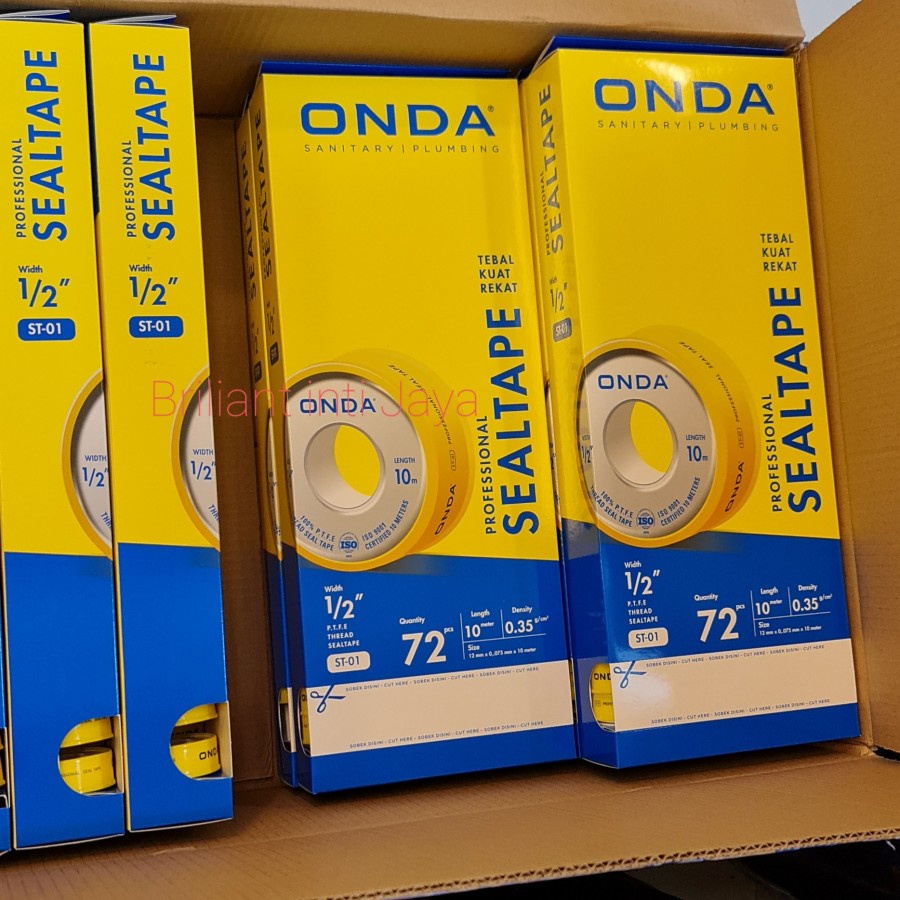 

1 kotak Seal Tape Onda 1/2"(inch) isi 72 pcs
