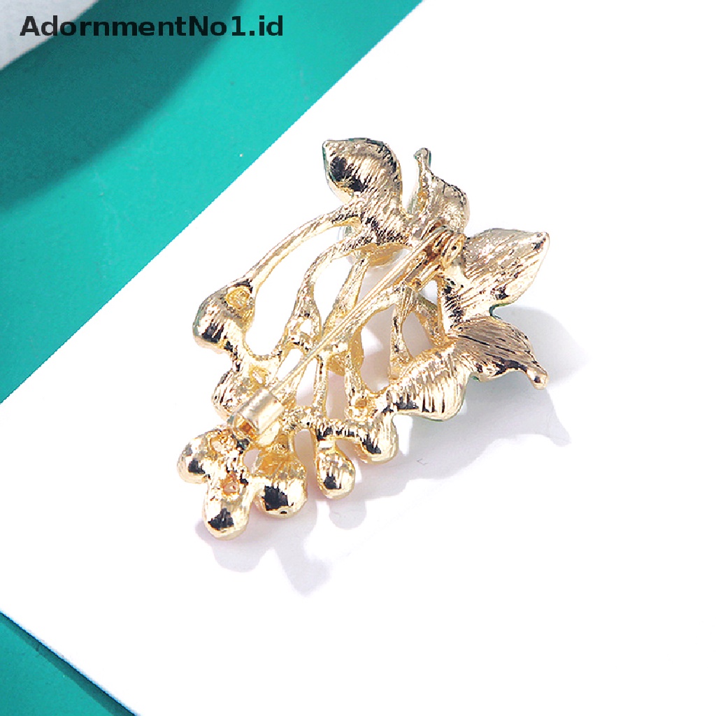 (AdornmentNo1) Bros / Pin Motif Buah Aksen Mutiara Imitasi Untuk Aksesoris Wanita (Idyllic)