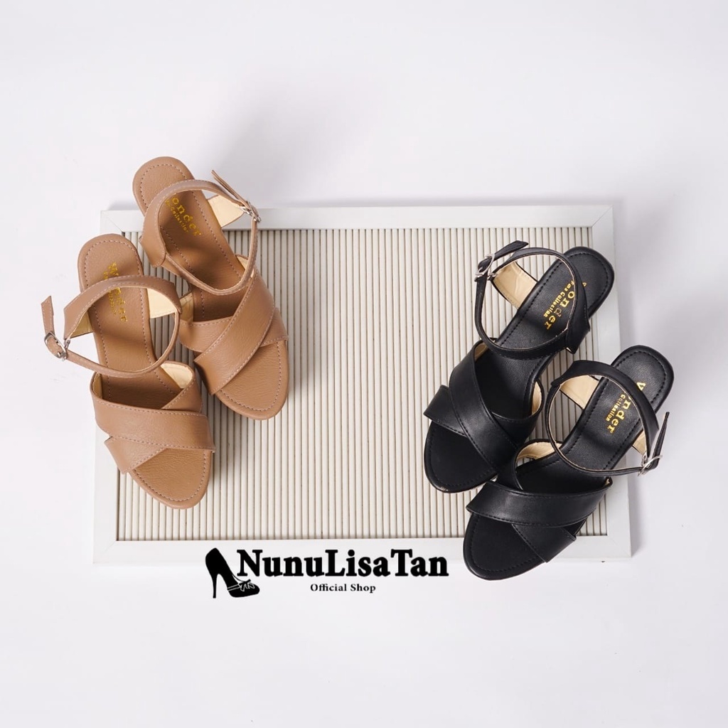 NunuLisaTan- heels wanita tinggi moel terbaru hak tinggi 12 cm BATAKO tali