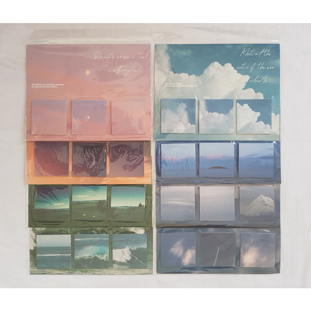 

[DUMBLE] 60 PCS MEMO PAD STICKY NOTE AESTHETIC SCRAPBOOK JOURNALLING DESAIN BULAN/LANGIT/LAUT/AWAN