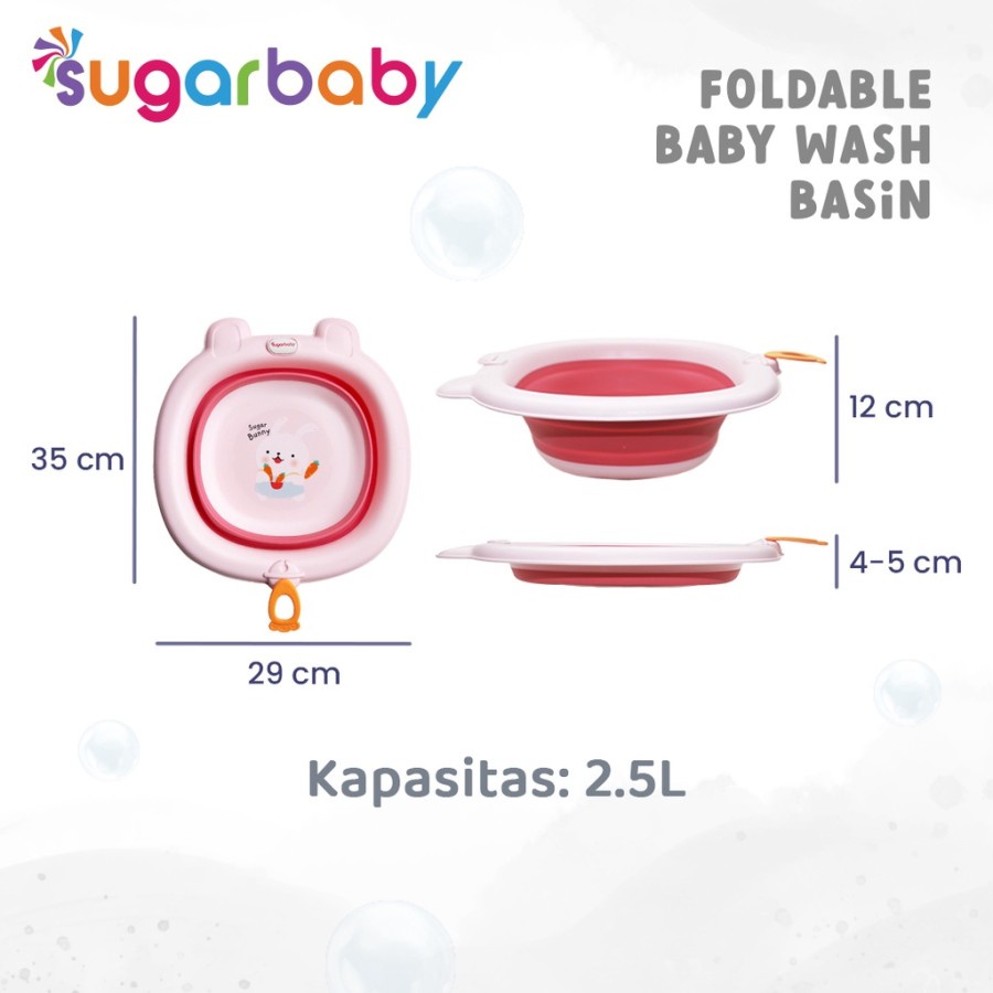 Makassar ! Foldable Rabbit Baby Wash Basin Baskom Lipat Sugar Baby