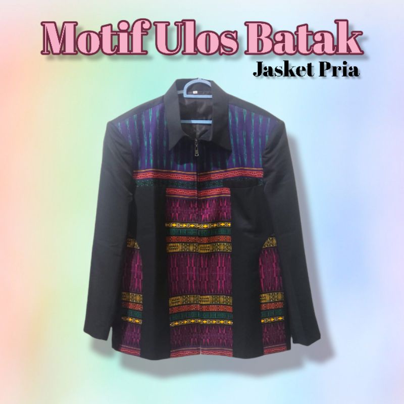 Jasket pria motif ulos batak