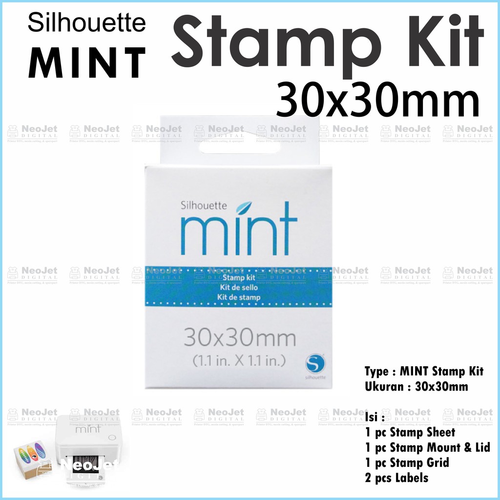 

Stamp Kit 30x30mm Silhouette Mint Mesin Stempel Digital Mini Stamp Cap Custom