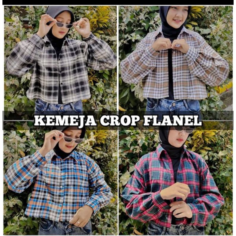 KEMEJA CROP FLANNEL//KEMEJA FLANNEL WANITA