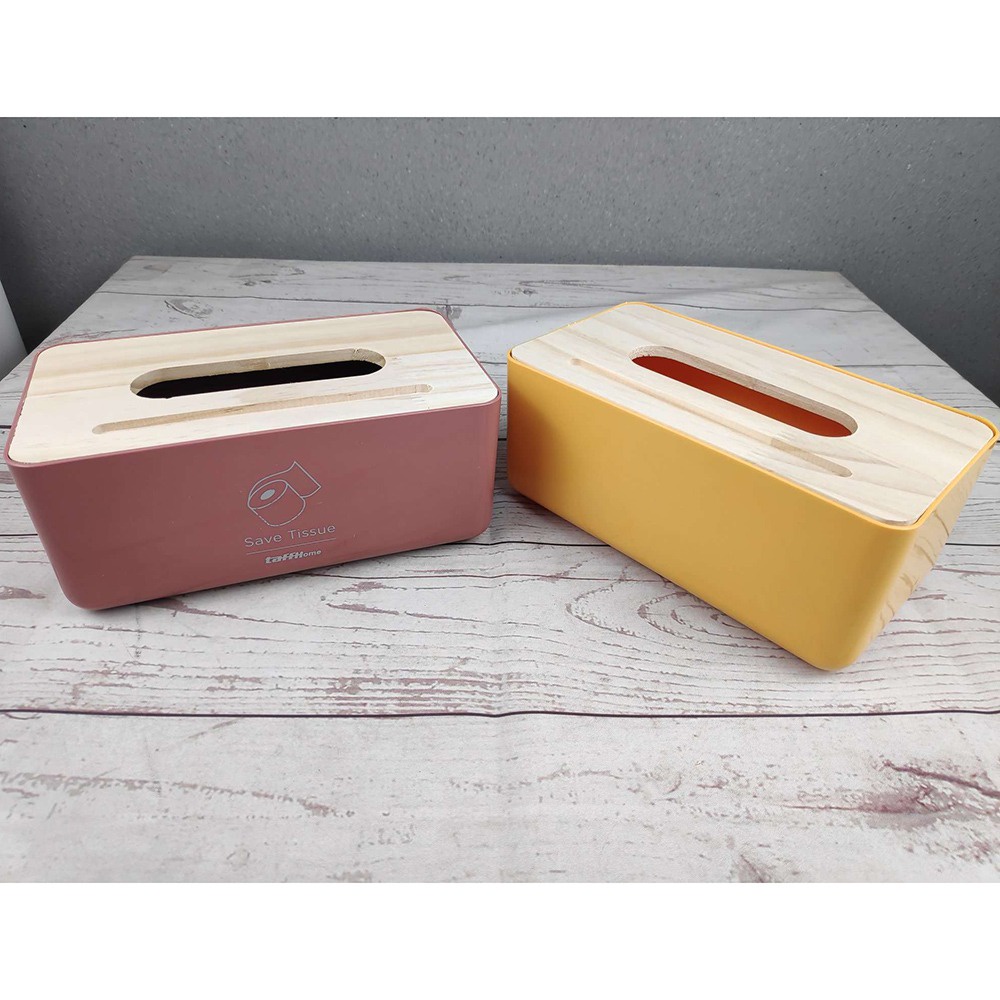 Kotak Tisu Panjang Tissue Tebal Kayu Solid Wooden Tissue Box Biru Kuning Hitam Merah Modern Dengan holder Handphone Smartphone