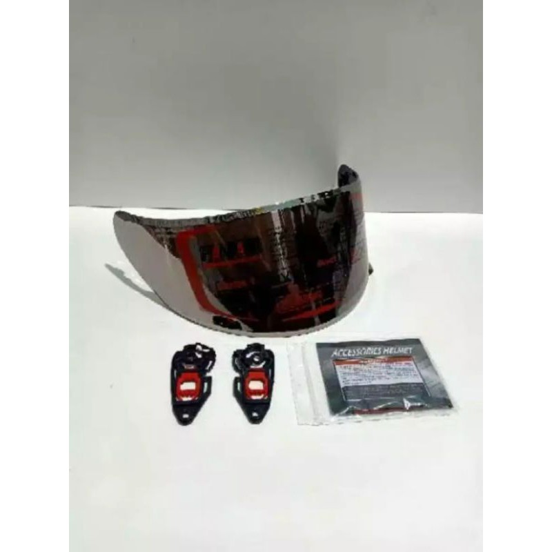 Paket Kaca Flat Visor Helm NHK rx9 GM Race pro Iridium silver gold blue Red Hitam Bening plus Rachet Murah Kualitas Mewah