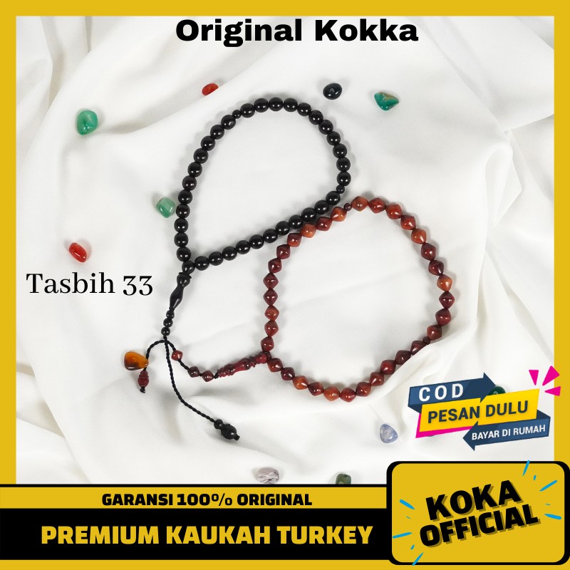 COD Tasbih Kaukah Bulat 33 Butir Tasbeh Kayu Kaoka Kaokah Koka Kauka Asli By Kokka Official