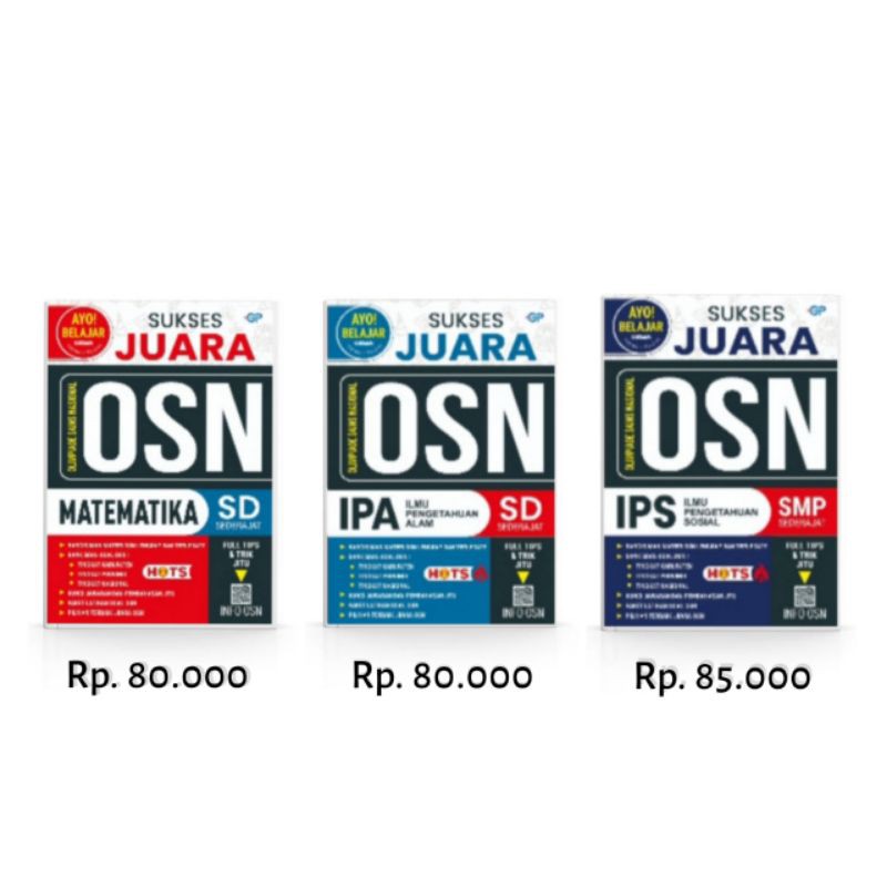 JPRDBOOKSTORE Sukses Juara Olimpiade Sains Nasional (OSN) SD SMP Sederajat