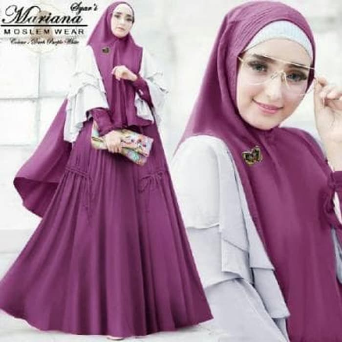 Terlaris  BR14539 D51 MARIANA SYARI MAROON PEACH  EP  BAJU MAXI DRESS MUSLIM   NAVY MOCCA  Diskon