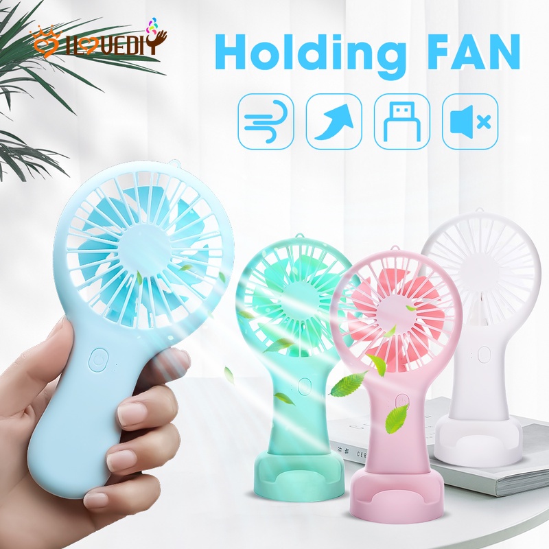 Kipas Angin Genggam 2 in 1 Multifungsi Dengan Stand Holder Handphone Untuk Travel / Outdoor