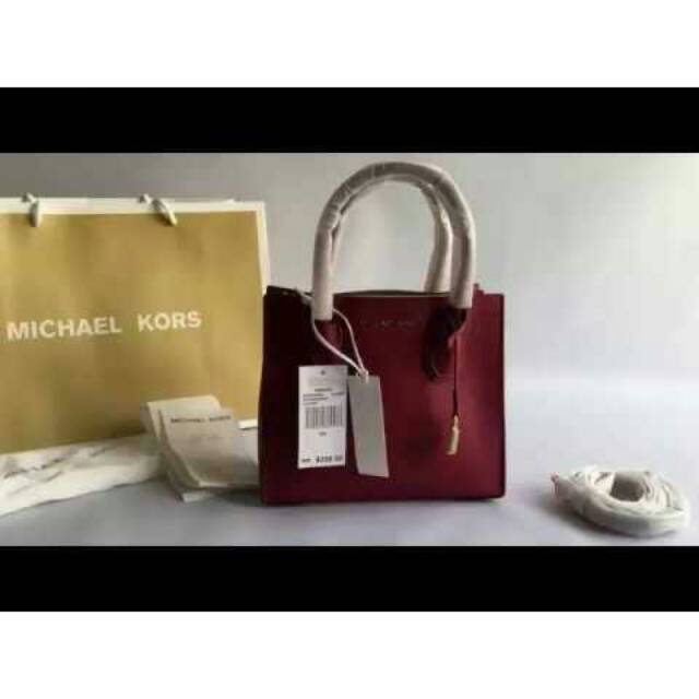 Michael Kors Mercer Leather Small tote tas original authentic asli