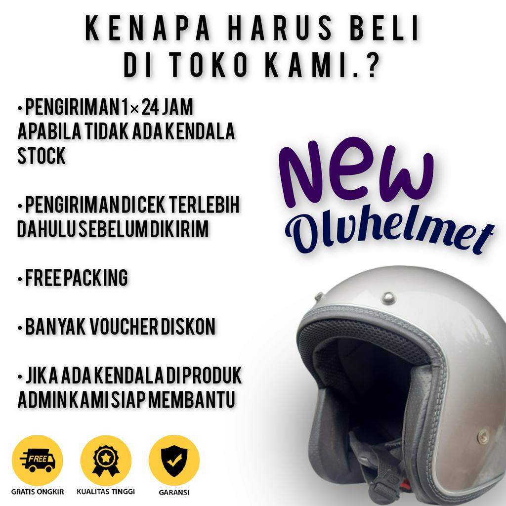 HELM CHIPS RETRO CLASSIC DEWASA DENGAN KACA DATAR SNI FREE PACKING