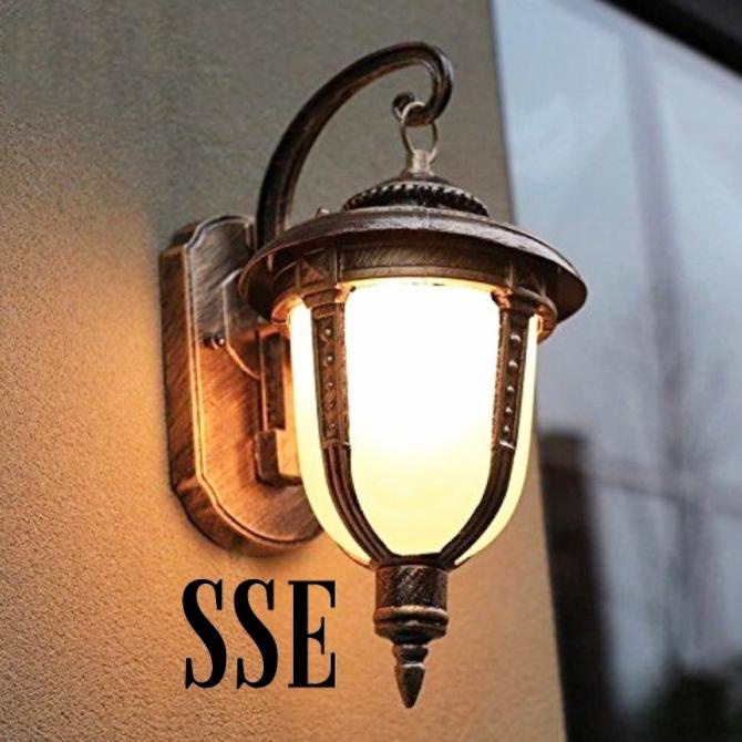 LAMPU DINDING ANTIK KLASIK OUTDOOR JAWA GOLD EMAS